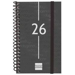 (741426026) FINOCAM AGENDA ESPIRAL YEAR E3-79X127MM SVH TAPA PP NEGRO 2026