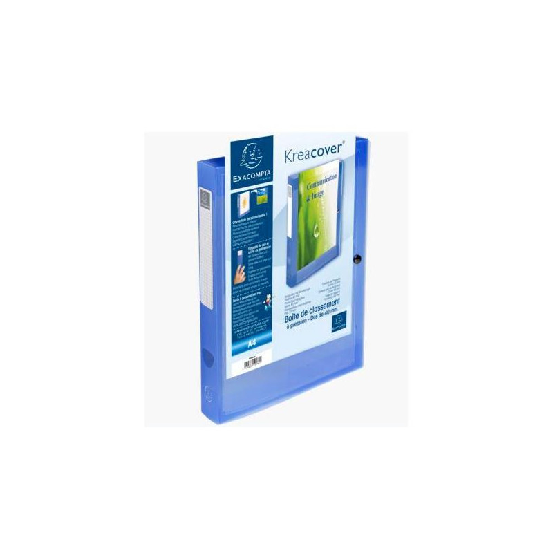 (59982E) EXACOMPTA CARPETA DE PROYECTOS KREA COVER 40MM CIERRE CON CLIP A4 PP AZUL