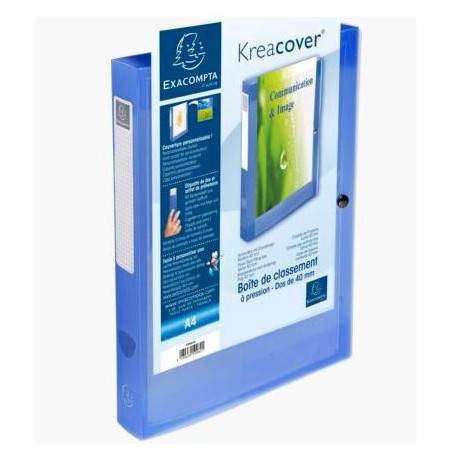 (59982E) EXACOMPTA CARPETA DE PROYECTOS KREA COVER 40MM CIERRE CON CLIP A4 PP AZUL