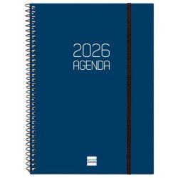 (742761026) FINOCAM AGENDA ESPIRAL OPAQUE E10-155X212MM SVH TAPA PP AZUL 2026