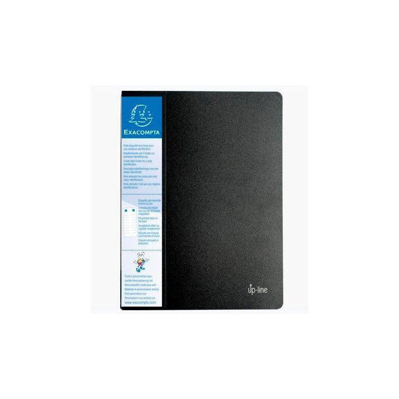 (88601E) EXACOMPTA CARPETA DE 60 FUNDAS UP-LINE A4 C/PORTA-ETIQUETA 3 CARAS PP RÍGIDO NEGRO