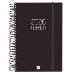 (742876026) FINOCAM AGENDA ESPIRAL OPAQUE E11-165X242MM 1DP TAPA PP NEGRO 2026