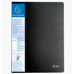 (88601E) EXACOMPTA CARPETA DE 60 FUNDAS UP-LINE A4 C/PORTA-ETIQUETA 3 CARAS PP RÍGIDO NEGRO