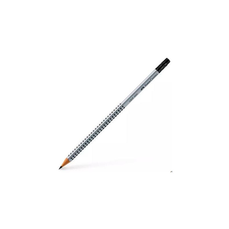 (117201) FABER CASTELL LÁPIZ GRIP ECOLÓGICO C/ GOMA DE BORRAR MOD. 2001 B GRIS