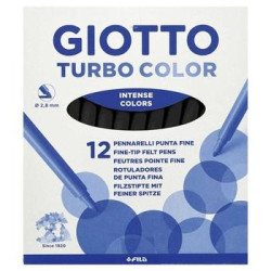 (F485036) GIOTTO ROTULADORES TURBO COLOR NEGRO ESTUCHE 12 UD