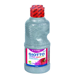 (F53120200) GIOTTO TÉMPERA GLITTER PLATA BOTELLA 250 ML