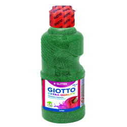 (F53120500) GIOTTO TÉMPERA GLITTER VERDE BOTELLA 250 ML