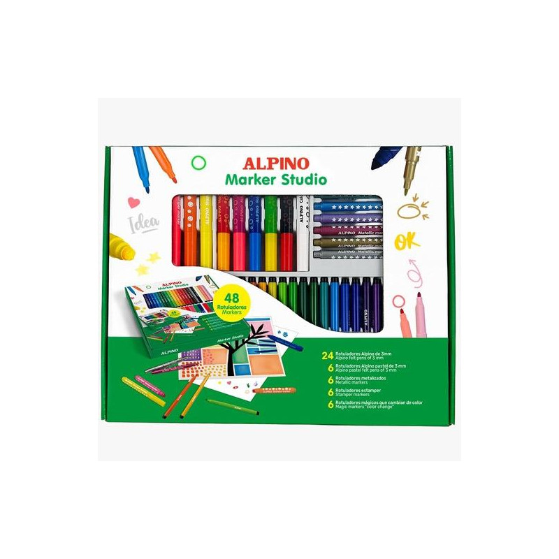 (UA000650) ALPINO ROTULADORES MARKER STUDIO COLORES SURTIDOS SET 48 UD