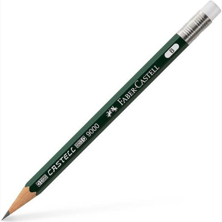(119038) FABER CASTELL LÁPIZ CORTO CON GOMA PARA RECAMBIO 9000 B