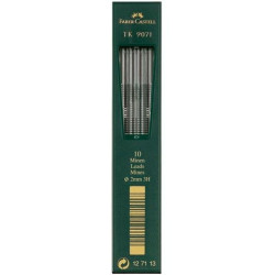 (127113) FABER CASTELL MINAS TK 9071 DIBUJO 2MM 3H ESTUCHE 10UD NEGRO INTENSO