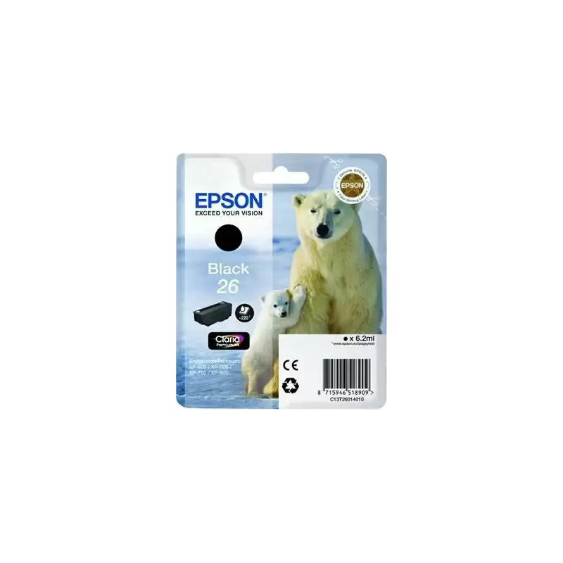 (C13T26014012) EPSON TINTA NEGRO CLARIA PREMIUM XP 510 520 600 605 610 615 620 625 700 710 720 800 810 820 - 26