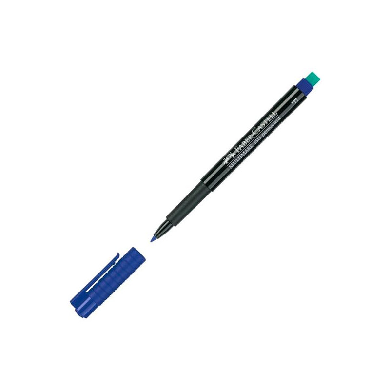 (151351) FABER CASTELL ROTULADOR PERMANENTE MULTIFUNCIONAL MULTIMARK F CON GOMA INTEGRADA AZUL