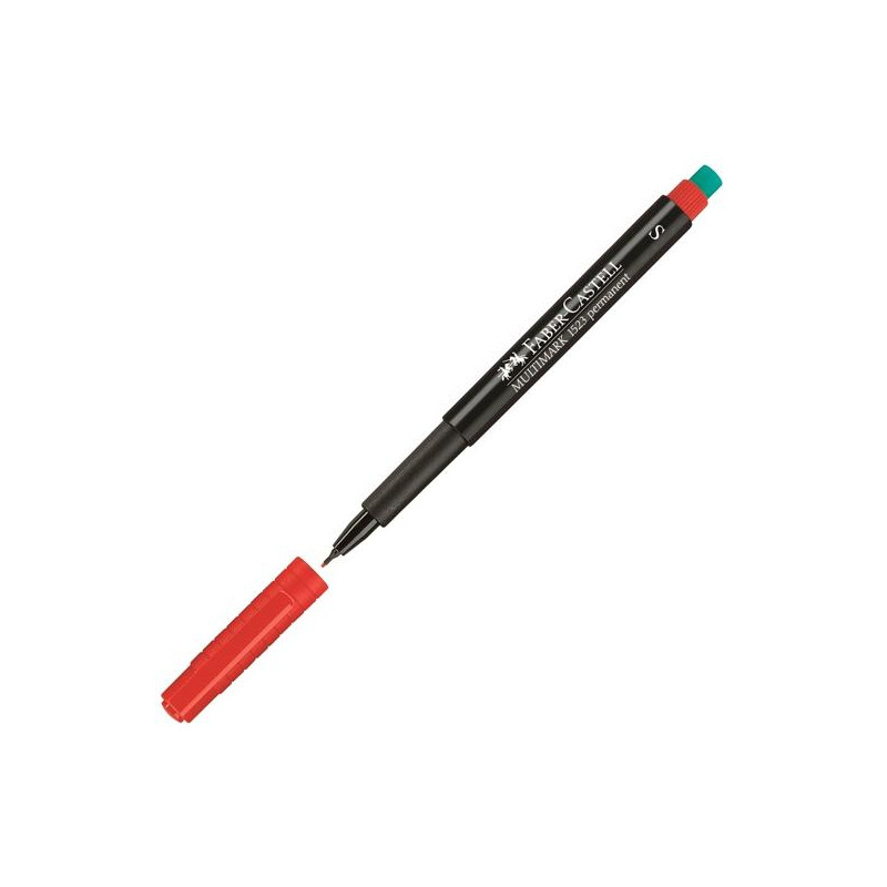 (152321) FABER CASTELL ROTULADOR PERMANENTE MULTIFUNCIONAL MULTIMARK S CON GOMA INTEGRADA ROJO