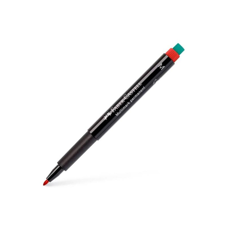 (152521) FABER CASTELL ROTULADOR PERMANENTE MULTIFUNCIONAL MULTIMARK M CON GOMA INTEGRADA ROJO