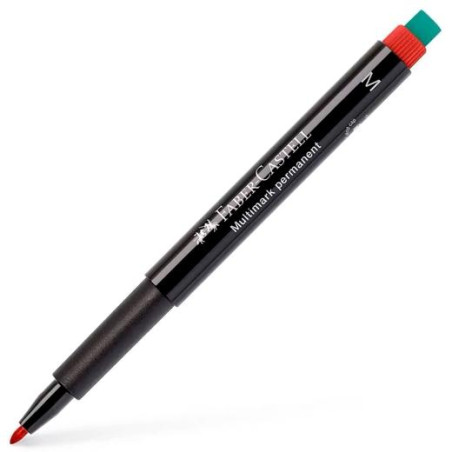 (152521) FABER CASTELL ROTULADOR PERMANENTE MULTIFUNCIONAL MULTIMARK M CON GOMA INTEGRADA ROJO