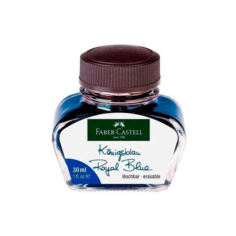 (149839) FABER CASTELL TINTERO 30ML TINTA BORRABLE AZUL REAL