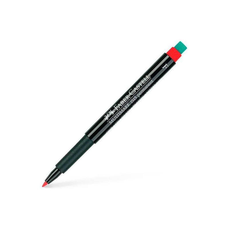 (151321) FABER CASTELL ROTULADOR PERMANENTE MULTIFUNCIONAL MULTIMARK F CON GOMA INTEGRADA ROJO
