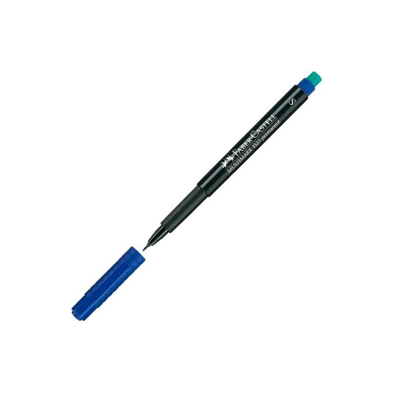 (152351) FABER CASTELL ROTULADOR PERMANENTE MULTIFUNCIONAL MULTIMARK S CON GOMA INTEGRADA AZUL