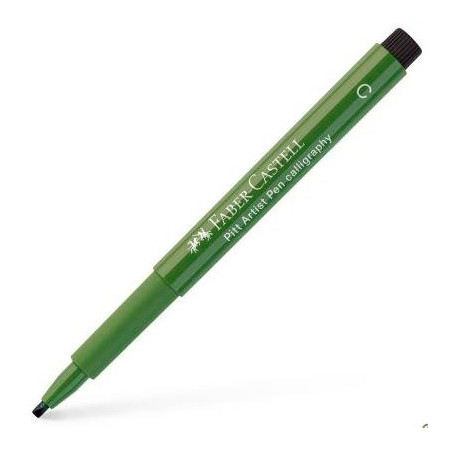 (167574) FABER CASTELL ROTULADOR PERMANENTE PITT ARTIST PEN CALLIGRAPHY 2.5MM VERDE ÓXIDO CROMO