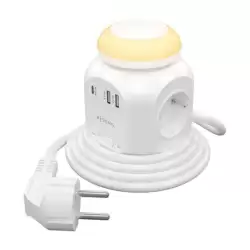 (ASPS-2A1CLPQ02-W) AISENS REGLETA DE ENCHUFES SOBREMESA MULTIFUNCION CON 4 TOMAS + 1XUSB-C 20W PD3.0