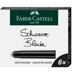 (185507) FABER CASTELL ESTUCHE 6 CARTUCHOS DE TINTA ESTÁNDAR NEGRO