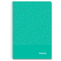(IMP0103) IMPREX CUADERNO ESPIRAL TAPA PP FOLIO 80H 90GR 4X4 VERDE
