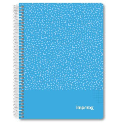 (IMP0105) IMPREX CUADERNO ESPIRAL TAPA PP A5 80H 90GR 4X4 AZUL