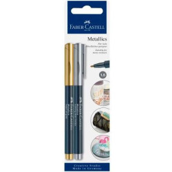 (160796) FABER CASTELL ROTULADORES CREATIVE STUDIO METALLICS MARKER COLORES METÁLICOS -BLISTER 2U-