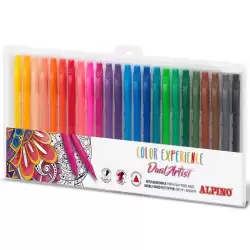(AR000187) ALPINO ROTULADORES COLOR EXPERIENCE DUAL ARTIST DOBLE PUNTA PERFILA/COLOREA ESTUCHE DE 24 C/SURTIDOS