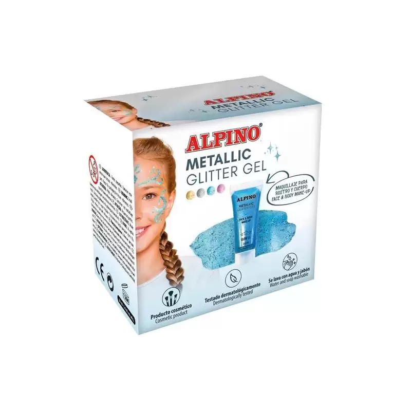 (DL000613) ALPINO GEL CON PURPURINA METALLIC GLITTER AZUL