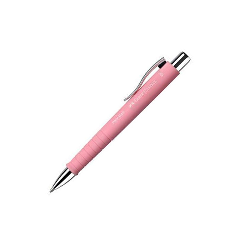 (241127) FABER CASTELL BOLÍGRAFO POLY BALL COLOURS XB TINTA AZUL RECARGABLE ROSA