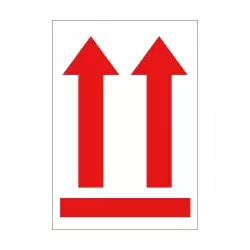 (12402) APLI ROLLO ETIQUETA FLECHA POSICIÓN VERTICAL ROJA