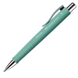 (241165) FABER CASTELL BOLÍGRAFO POLY BALL COLOURS XB TINTA AZUL RECARGABLE VERDE MENTA