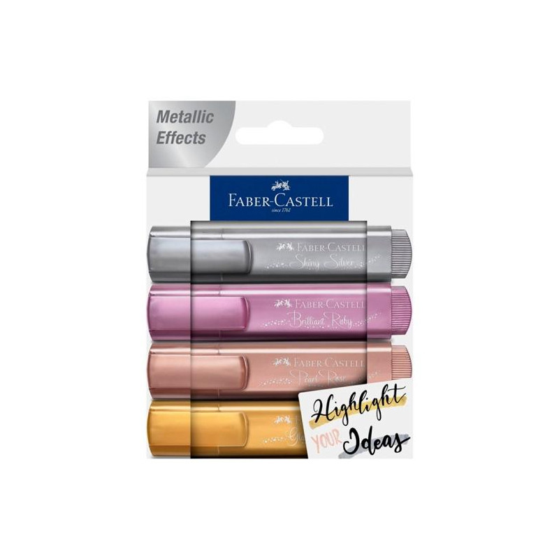 (254674) FABER CASTELL MARCADOR TEXTLINER 46 SURTIDO METÁLICO -4U-