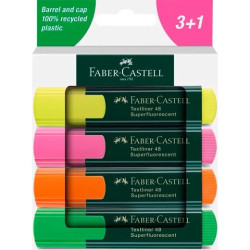 (254844) FABER CASTELL MARCADOR FLUORESCENTE TEXTLINER 48 C/SURTIDOS BLÍSTER 3+1 UD