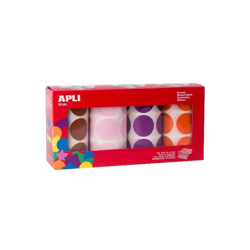 (102411) APLI GOMETS REDONDOS Ø33MM PACK DE 4 ROLLOS COLORES MARRÓN