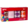 (102411) APLI GOMETS REDONDOS Ø33MM PACK DE 4 ROLLOS COLORES MARRÓN