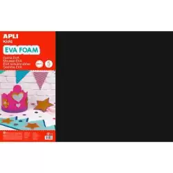 (12768) APLI GOMA EVA 40X60CM GROSOR 2MM NEGRO PACK 5 UD