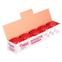 (50307) JOVI TÉMPERA ESCOLAR ESTUCHE 5 BOTES BERMELLÓN DE 35ML