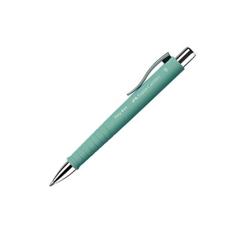 (241165) FABER CASTELL BOLÍGRAFO POLY BALL COLOURS XB TINTA AZUL RECARGABLE VERDE MENTA