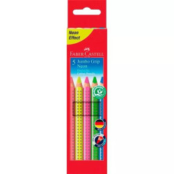 (110994) FABER CASTELL LÁPICES DE COLORES JUMBO GRIP C/SURTIDOS NEÓN ESTUCHE 5 UD