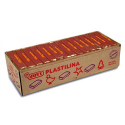 (7209) JOVI PLASTILINA PASTILLA 350GR UNICOLOR MARRÓN CAJA 15 UD