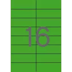 (01598) APLI ETIQUETAS ADHESIVAS 105X37MM INKJET/LÁSER C/RECTOS 16 X 20H VERDE FLUORESCENTE