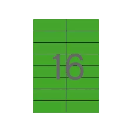 (01598) APLI ETIQUETAS ADHESIVAS 105X37MM INKJET/LÁSER C/RECTOS 16 X 20H VERDE FLUORESCENTE