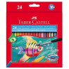 (114425) FABER CASTELL LÁPICES DE COLORES ACUARELABLES CLASSIC + PINCEL C/SURTIDOS ESTUCHE 24 UD
