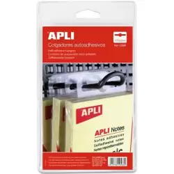 (10586) APLI COLGADORES AUTOADHESIVOS 34X48MM PACK 100U PLÁSTICO TRANSPARENTE