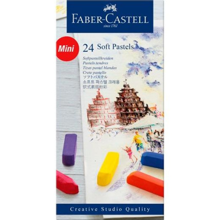 (128224) FABER CASTELL TIZAS PASTELES BLANDAS MINI ESTUCHE 24U C/SURTIDOS
