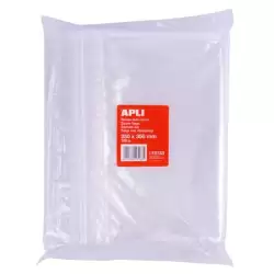 (13133) APLI BOLSAS AUTOCIERRE 250X350MM LDPE TRANSPARENTE PACK 100 UD