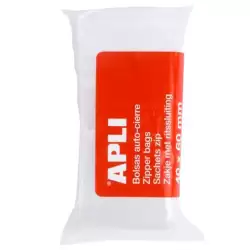 (13247) APLI BOLSAS AUTOCIERRE 40X60MM LDPE TRANSPARENTE PACK 100 UD