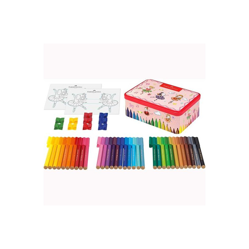 (155534) FABER CASTELL 33 ROTULADORES CONNECTOR BAILARINA + ACCESORIOS C/SURTIDOS CAJA REGALO METÁLICA 45 PIEZAS